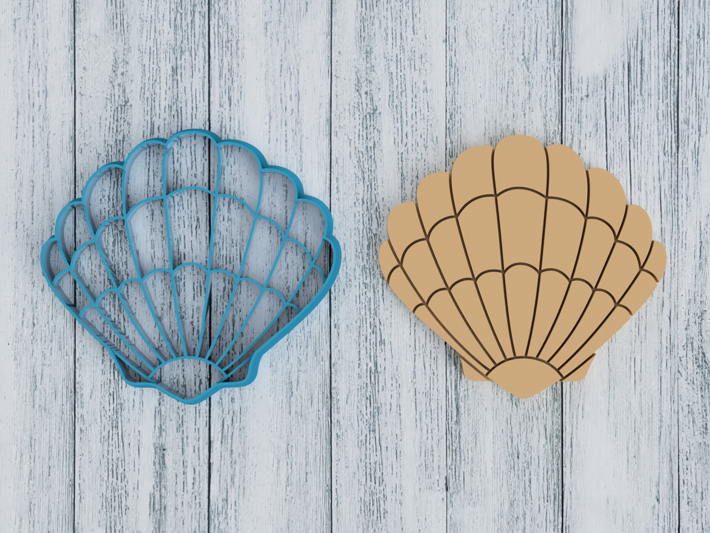 Scalloped Seashell - Cookie Cutter / Sugar Cookie / Fondant / Clay (1413)