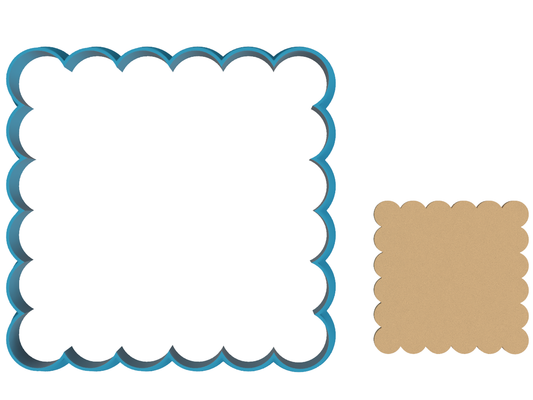 Scalloped Square - Cookie Cutter / Sugar Cookie / Fondant / Clay (1261)