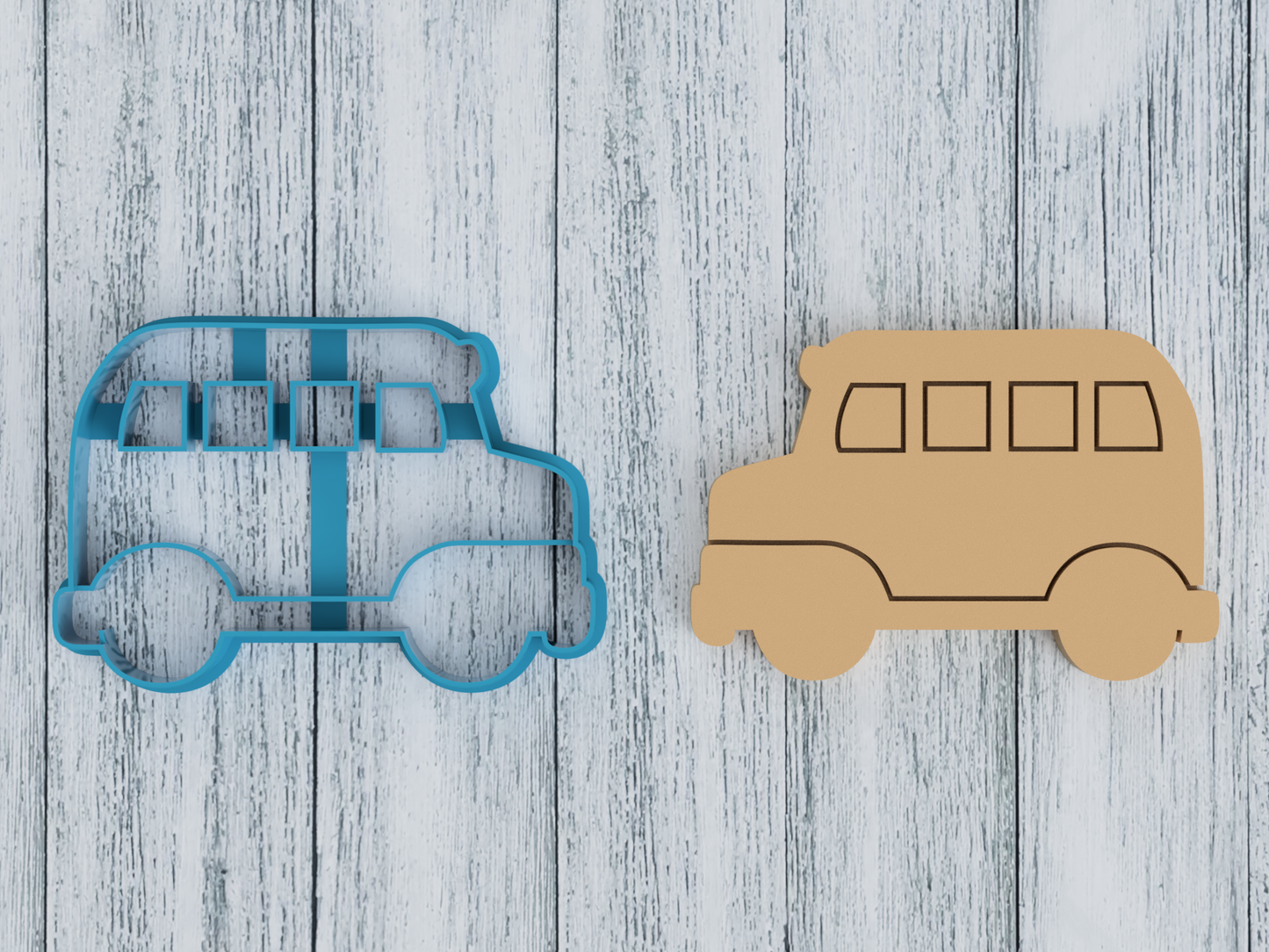 School Bus Side View - Cookie Cutter / Sugar Cookie / Fondant / Clay (1389)
