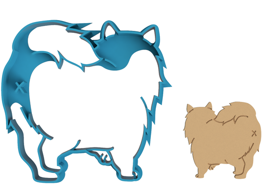 Side View Pomeranian Dog Butt - Cookie Cutter / Sugar Cookie / Fondant / Clay (0121)