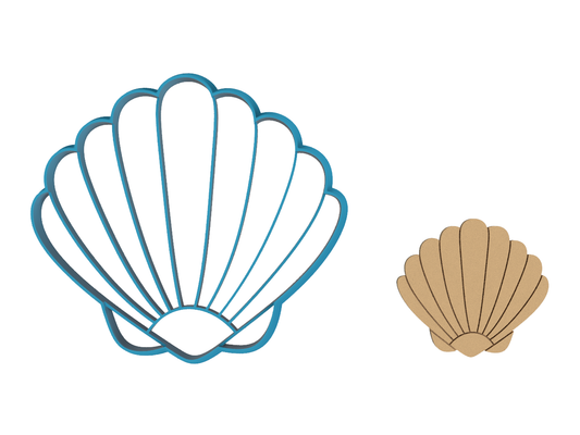 Simple Seashell - Cookie Cutter / Sugar Cookie / Fondant / Clay (1174)