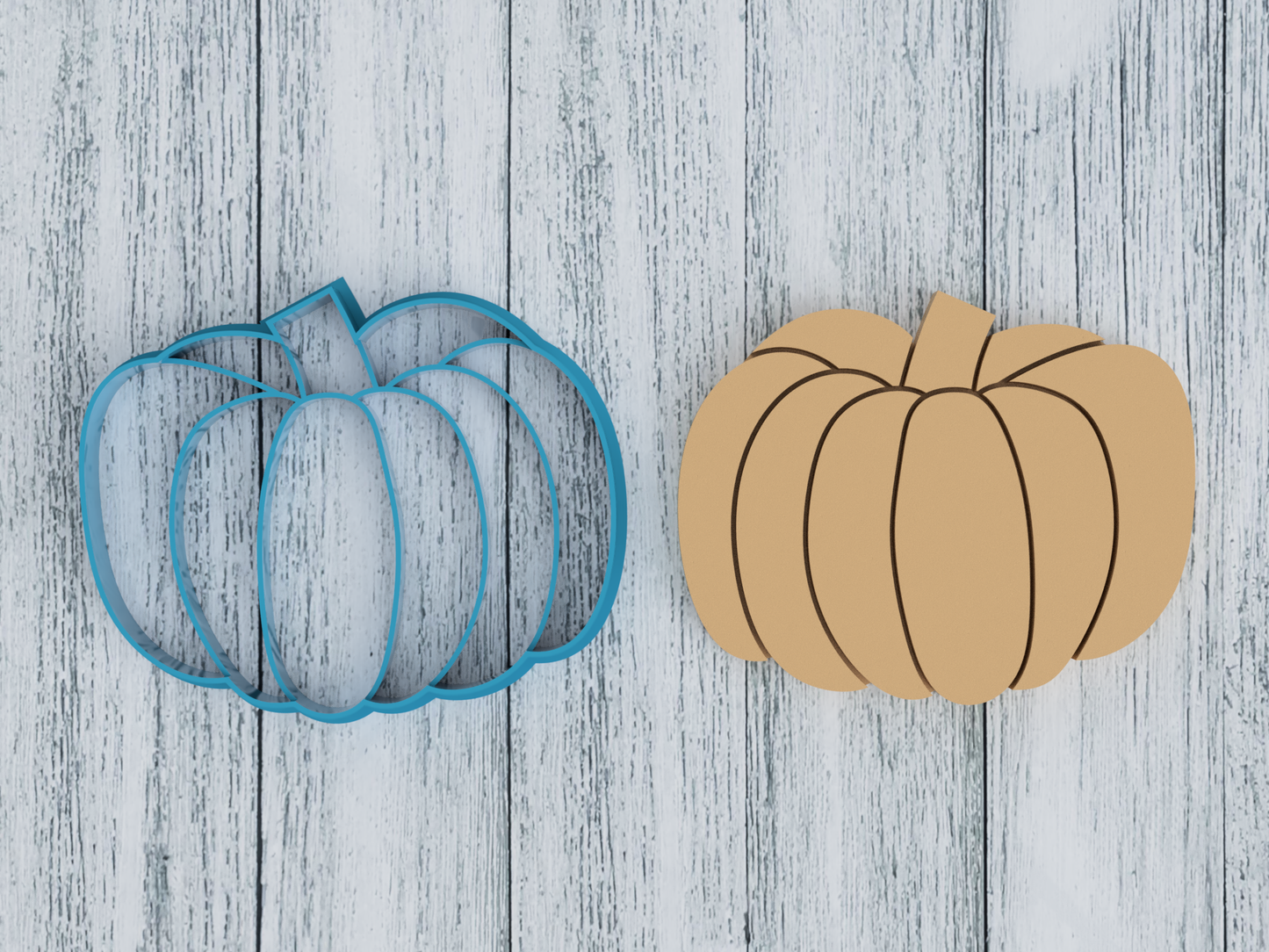 Tilted Pumpkin - Cookie Cutter / Sugar Cookie / Fondant / Clay (1050)