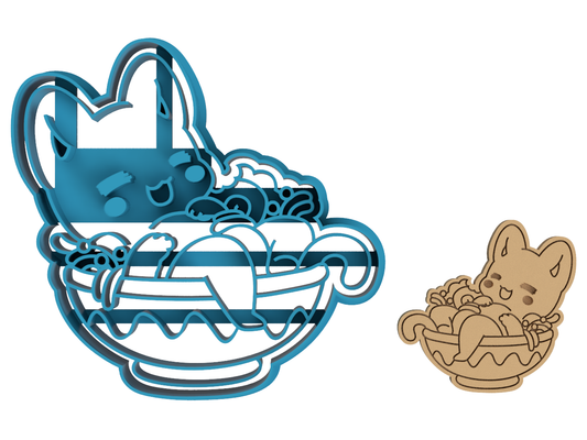 Udon Kitten in Bowl - Tasty Peach Studios - Cookie Cutter / Sugar Cookie / Fondant / Clay (1.18)