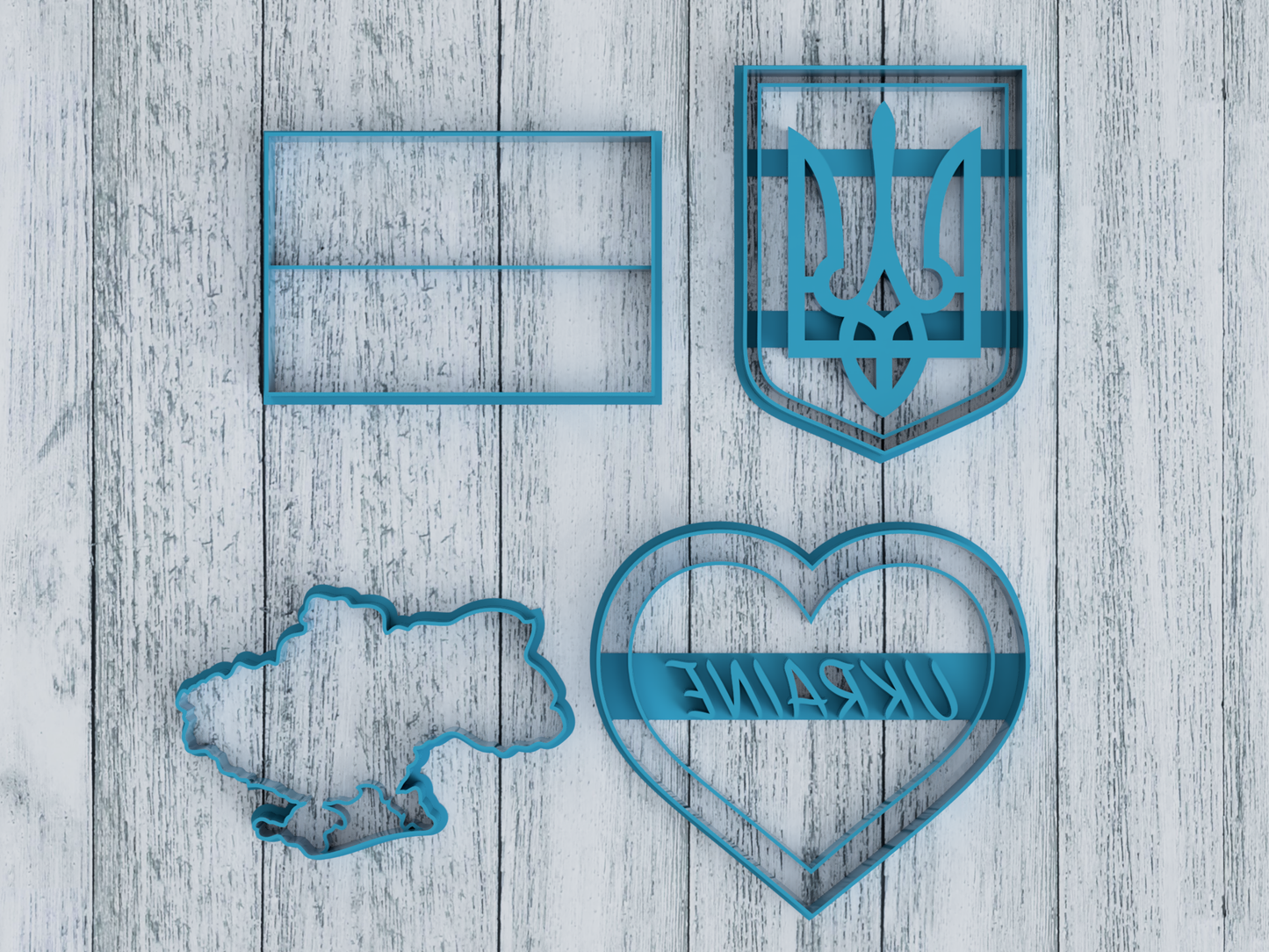 Ukraine Set  - Cookie Cutter / Sugar Cookie / Fondant / Clay (1021 1022 1023 1024)