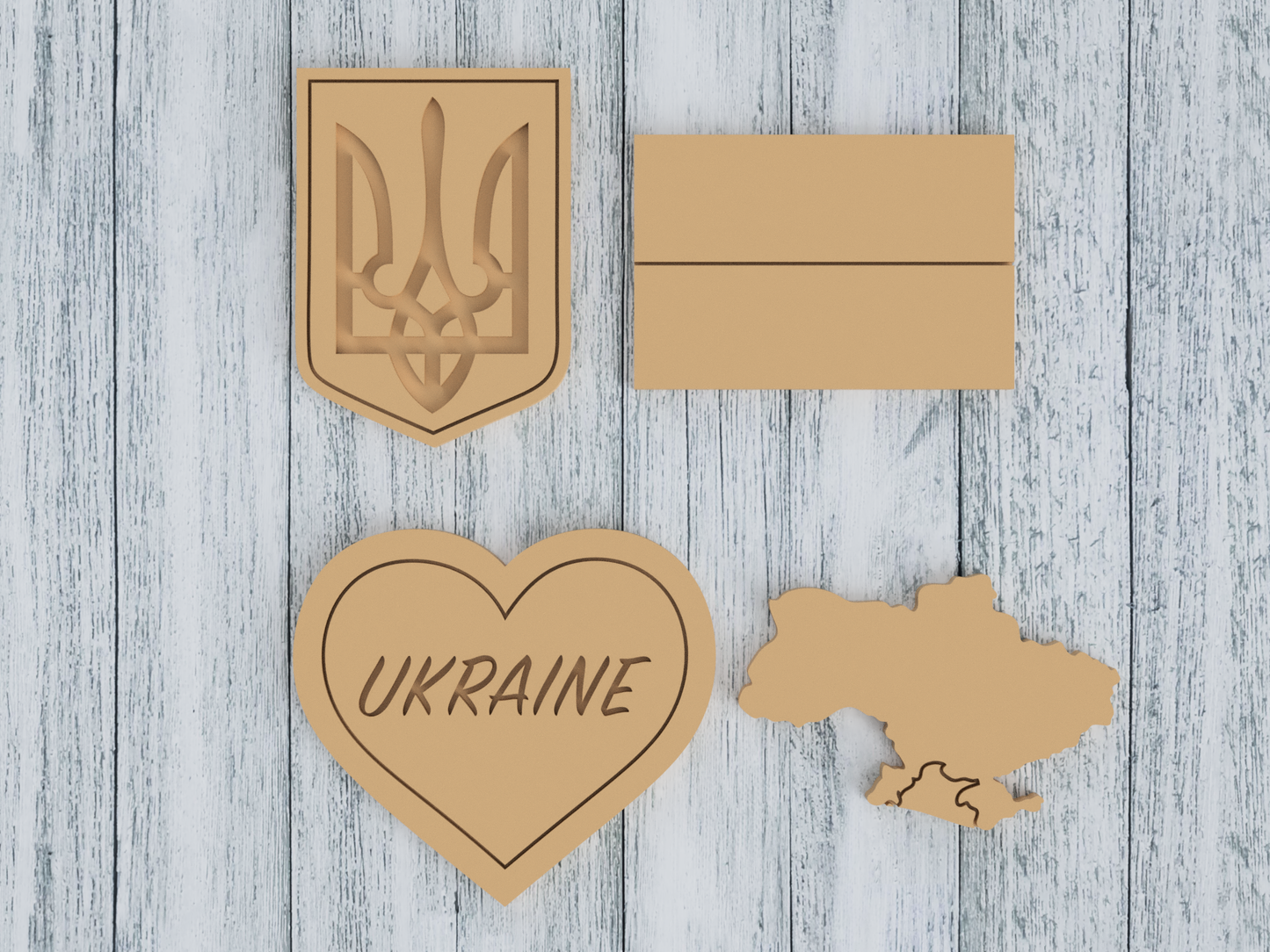 Ukraine Set  - Cookie Cutter / Sugar Cookie / Fondant / Clay (1021 1022 1023 1024)