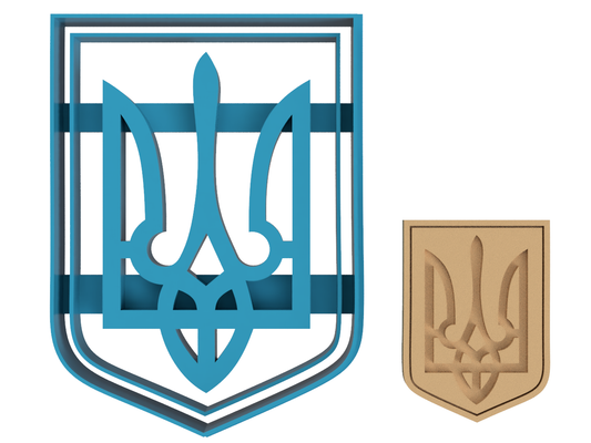 Ukraine Trident Emblem - Cookie Cutter / Sugar Cookie / Fondant / Clay (1024)