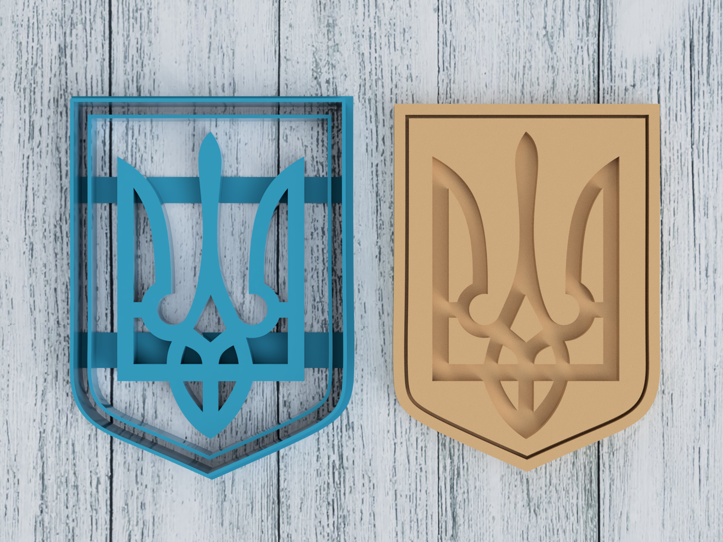 Ukraine Trident Emblem  - Cookie Cutter / Sugar Cookie / Fondant / Clay (1024)