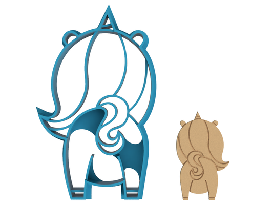Unicorn Butt - Cookie Cutter / Sugar Cookie / Fondant / Clay (0158)