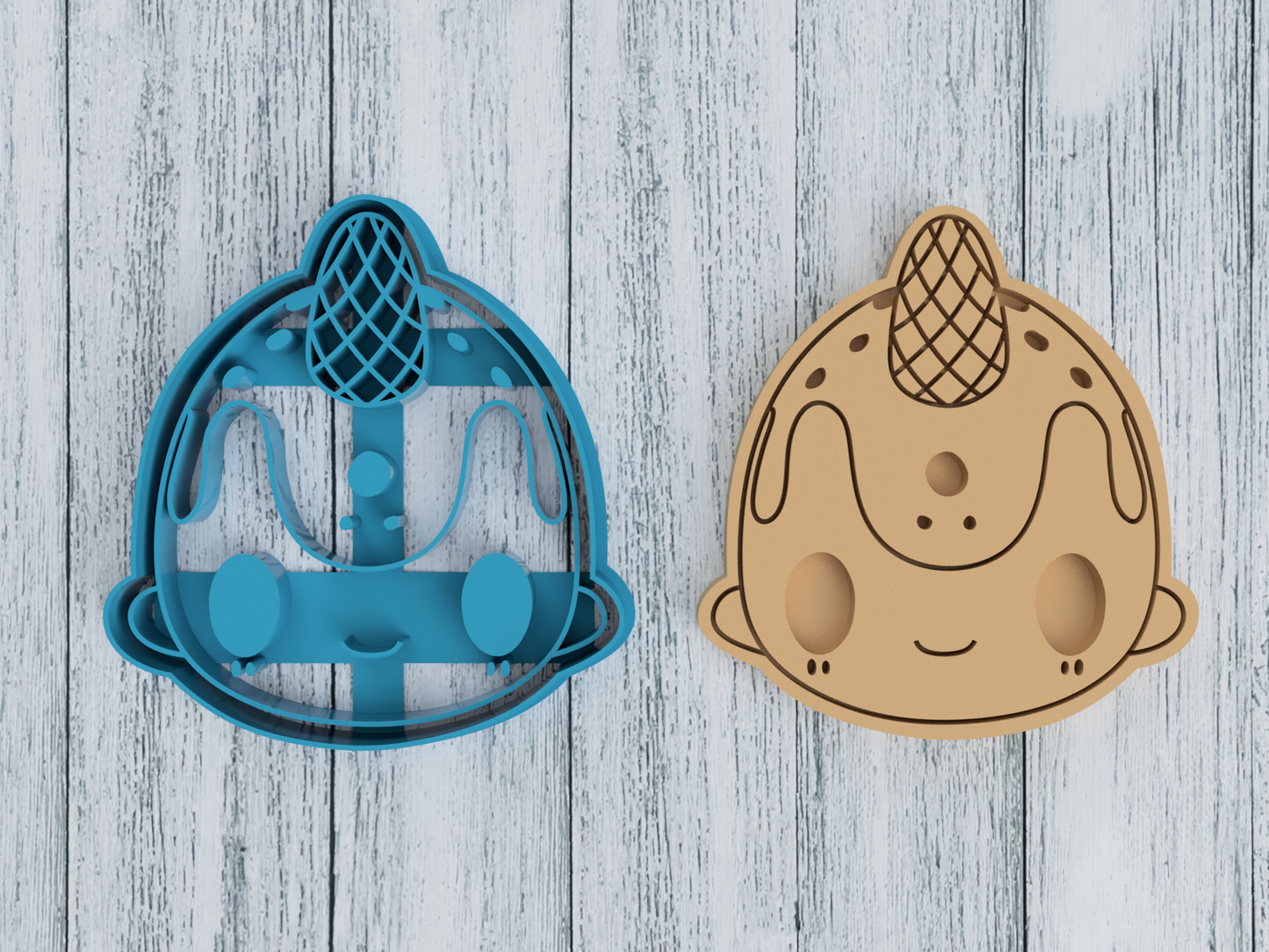 Vanilla Berry Nomwhal Face - Tasty Peach Studios - Cookie Cutter / Sugar Cookie / Fondant / Clay (1.13)