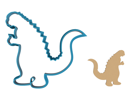 Video Game Dinosaur Outline - Cookie Cutter / Sugar Cookie / Fondant / Clay (1044)