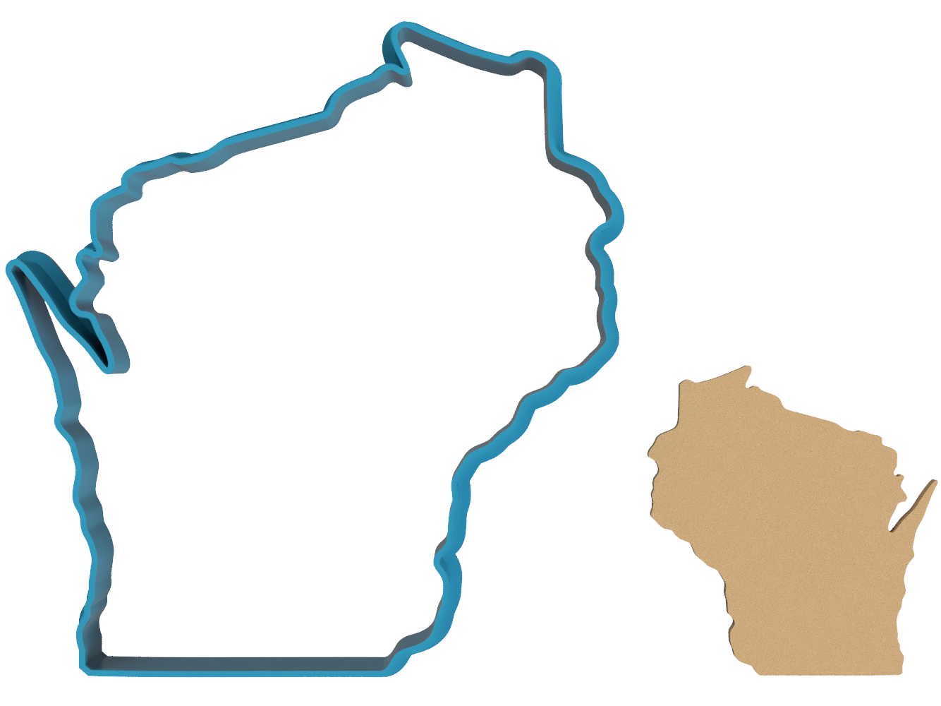 Wisconsin State Outline - Cookie Cutter / Sugar Cookie / Fondant / Clay (1106)